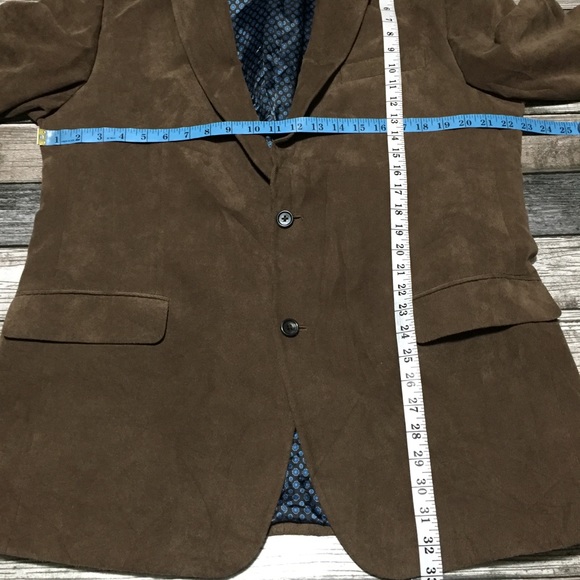 Michael Kors Corduroy Blazer Jacket Men’s 44L Brown 2 Button Polyester - Picture 2 of 10
